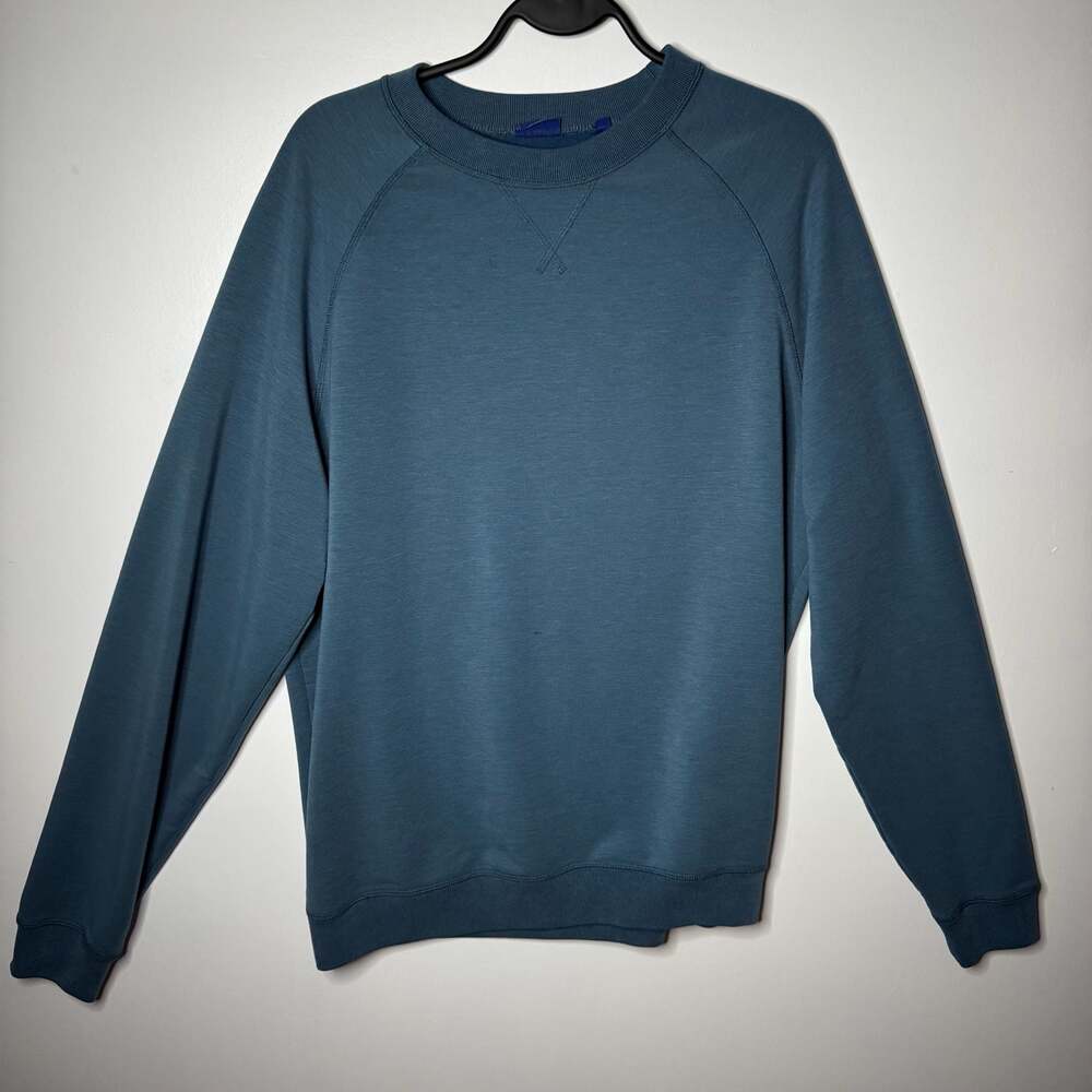 FootJoy Men's Blue Long Sleeve Raglan French Terry Crewneck Sweatshirt Medium